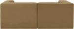 Rummi - Velvet Performance Fabric Upholstered 2 Piece Modular Loveseat