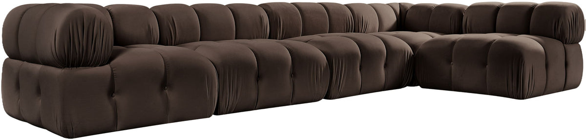 Orin - Velvet 5 Piece Modular Sectional