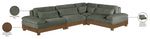 Turin - Chenille Fabric Upholstered Modular Sectional - Green