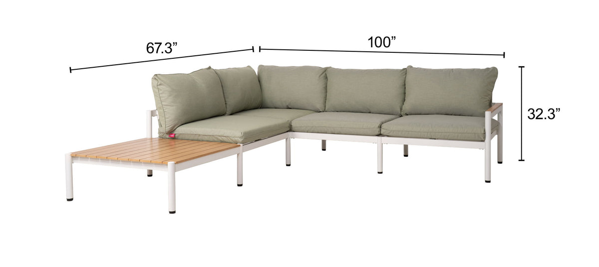 Lychee - Modular Sectional - Green / White