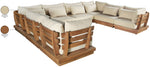 Mirella - 8 Piece Water Resistant Fabric Upholstered Outdoor Patio Modular Sectional