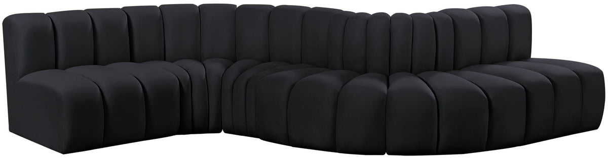 Arc - Velvet 6 Piece Curved Modular Sofa