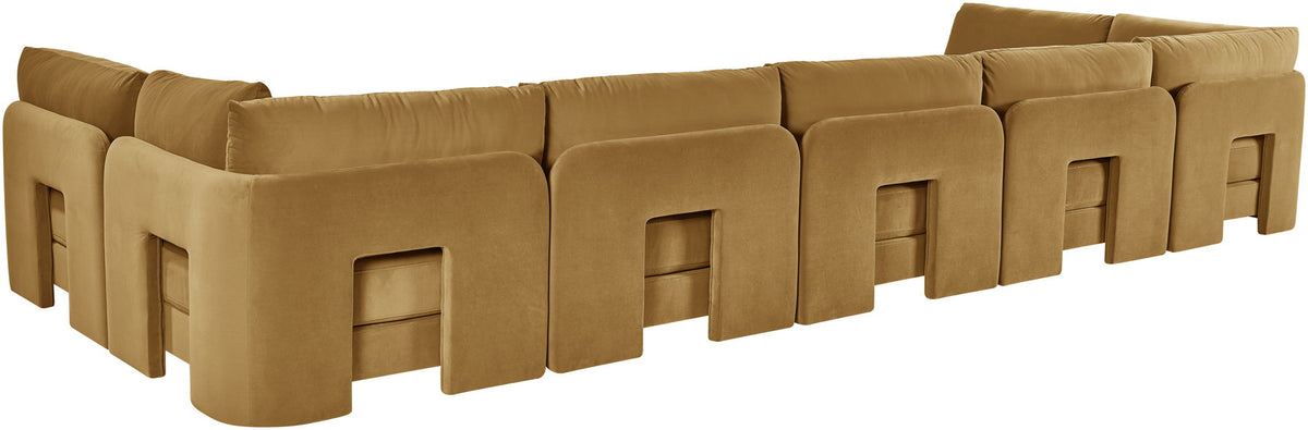 Hammond - Velvet Performance Fabric Upholstered 7 Piece U-Shaped Armless Sectional