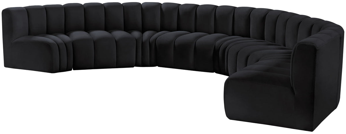 Arc - Velvet 8 Piece U-Shaped Modular Sofa