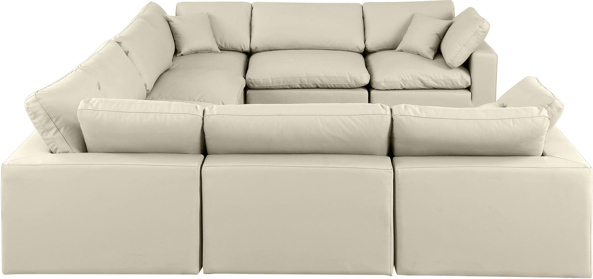 Comfy - 8 Piece Faux Leather Modular Sectional