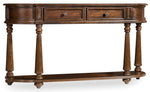 Leesburg - Demilune Hall Console - Dark Brown