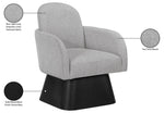 Marlowe - Linen Textured Fabric Upholstered Swivel Accent Chair - Stained Black