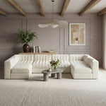 Rummi - Armless Velvet Performance Fabric Upholstered 6 Piece Modular Sectional