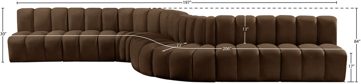 Arc - Velvet 8 Piece Curved Modular Sofa