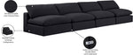 Comfy - Linen Modular Armless Sofa 4 Seats