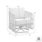 Breeze - Cream Metal Outdoor Swivel Lounge Chair With Cushions - Pearl