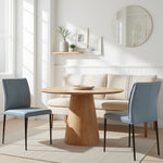 Meriam - Full Back Top Grain Leather Upholstered Metal Dining Chairs (Set of 2)
