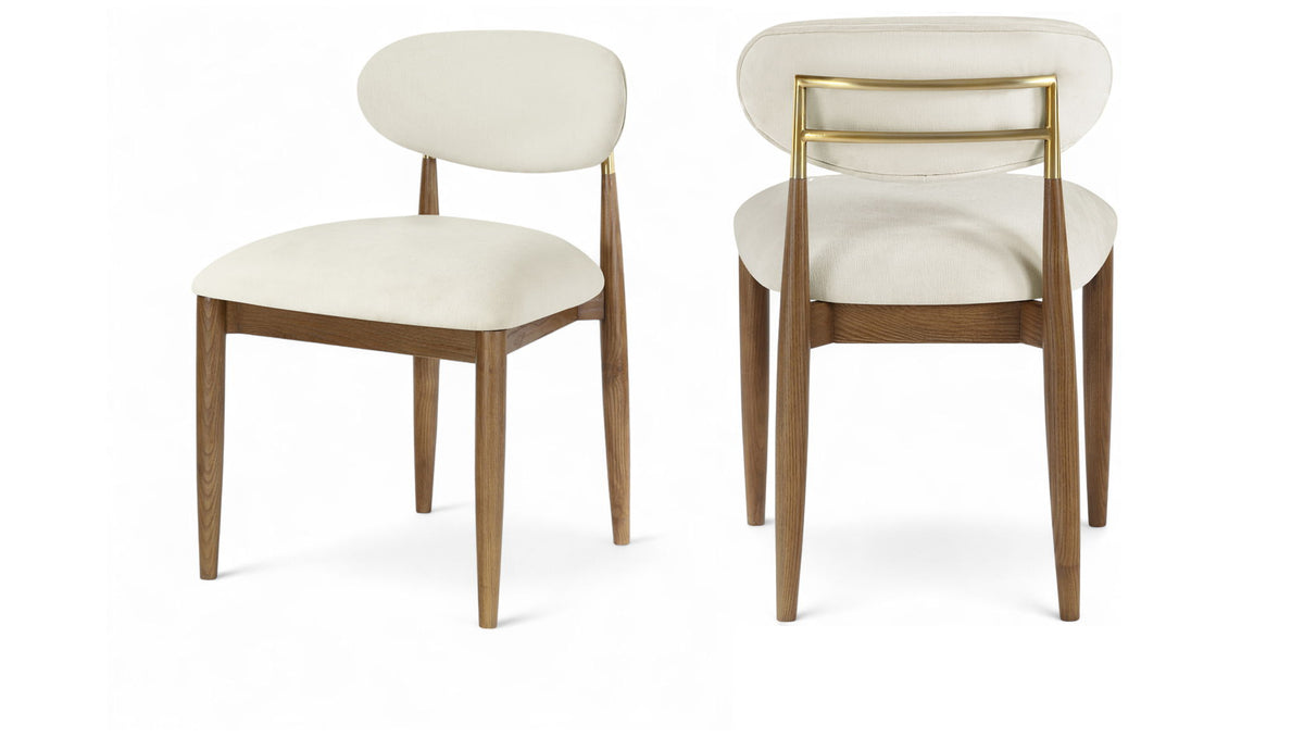 Riccio - Fabric Dining Side Chair (Set of 2) - Walnut Frame