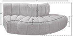 Arc - Boucle Fabric 3 Piece Modular Sofa