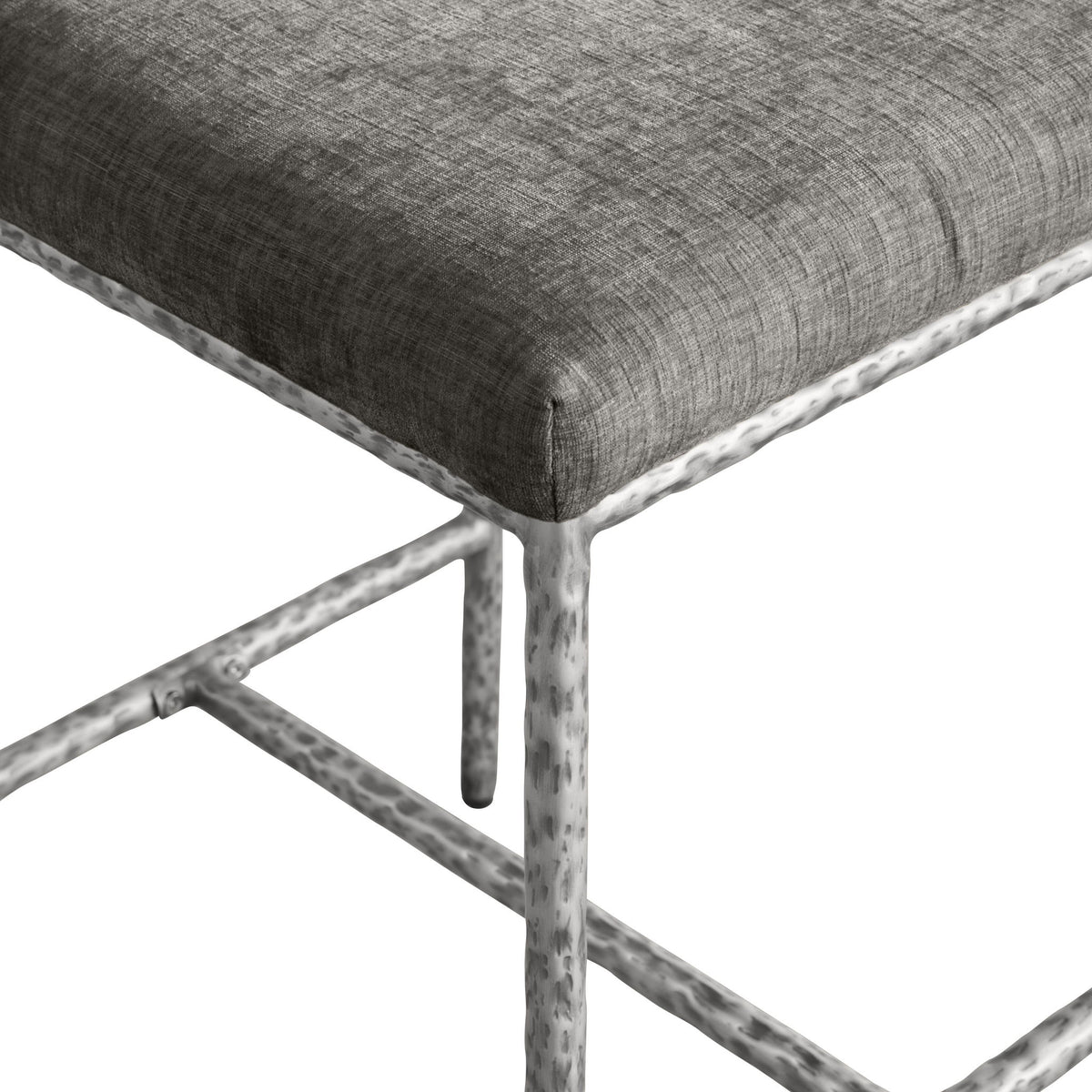 Reeves - Chenille Fabric Upholstered Counter Stool (Set of 2) - Silver Base
