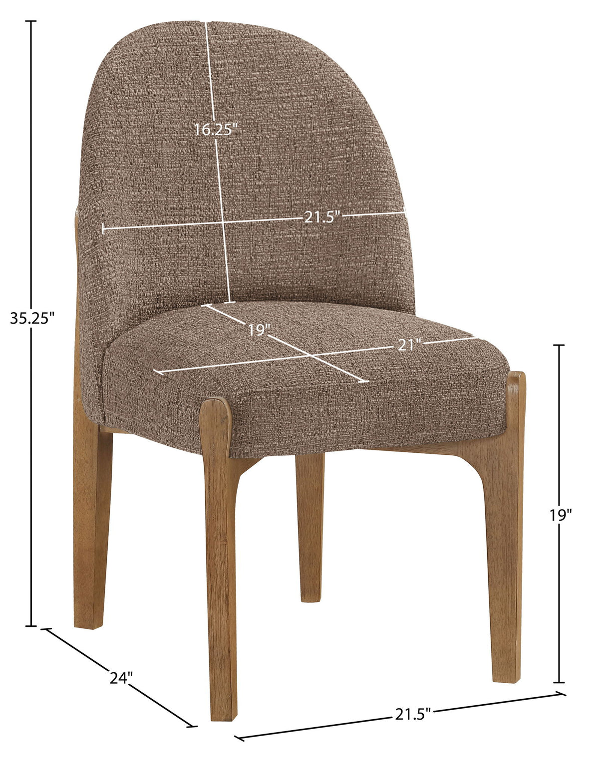 Torino - Upholstered Dining Chair With Brushed Brown Base (Set of 2)