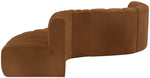 Arc - Velvet 6 Piece Curved Modular Sofa - Saddle