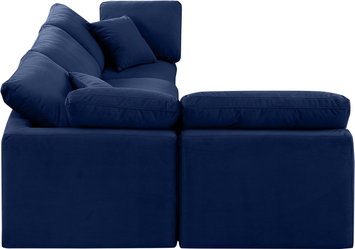 Indulge - Velvet 4 Piece Modular Sectional
