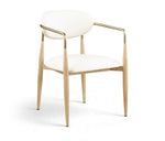 Ronda - Vegan Leather Upholstered Dining Arm Chair - Natural Legs