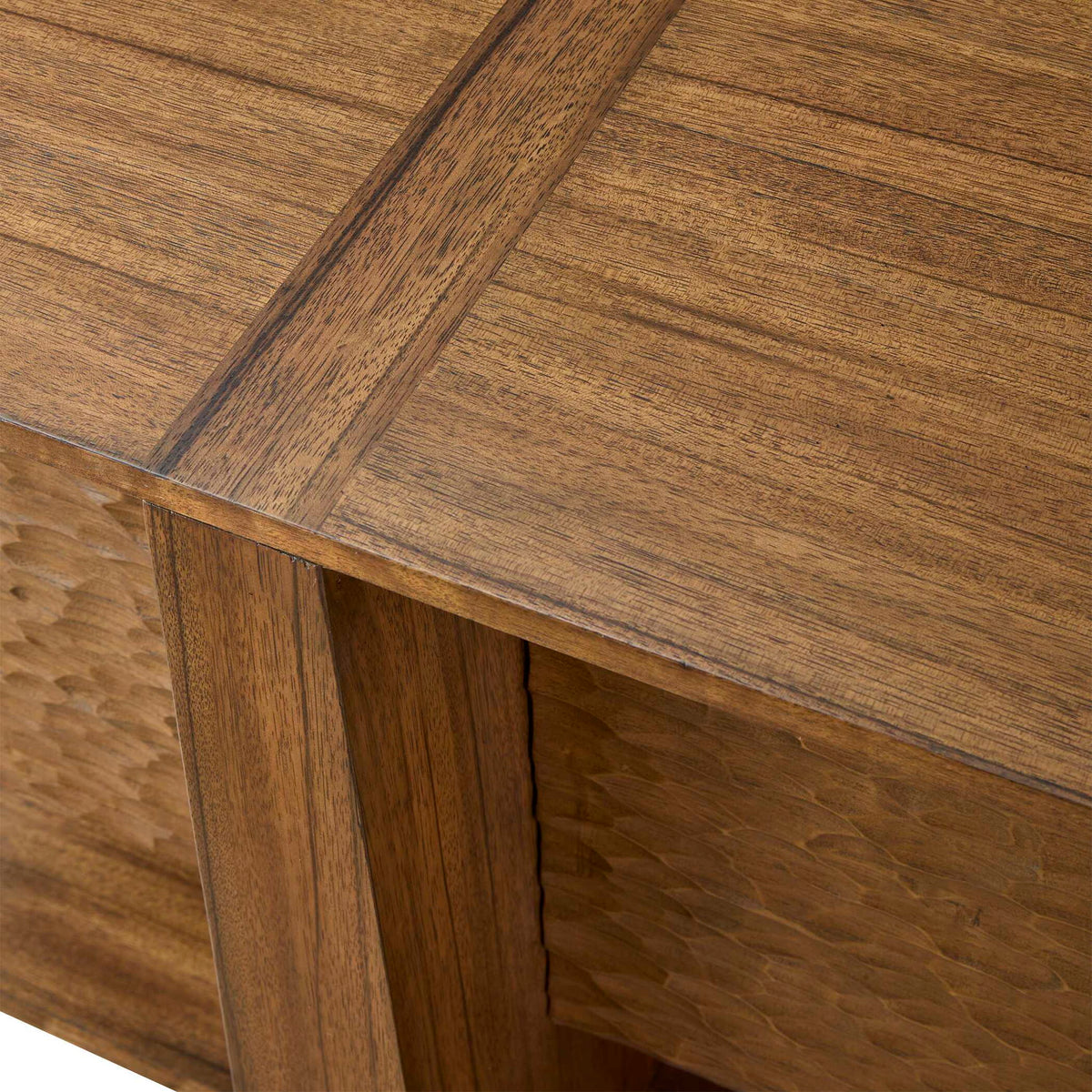 Hewned Joist - 4 Door Cabinet - Dark Brown