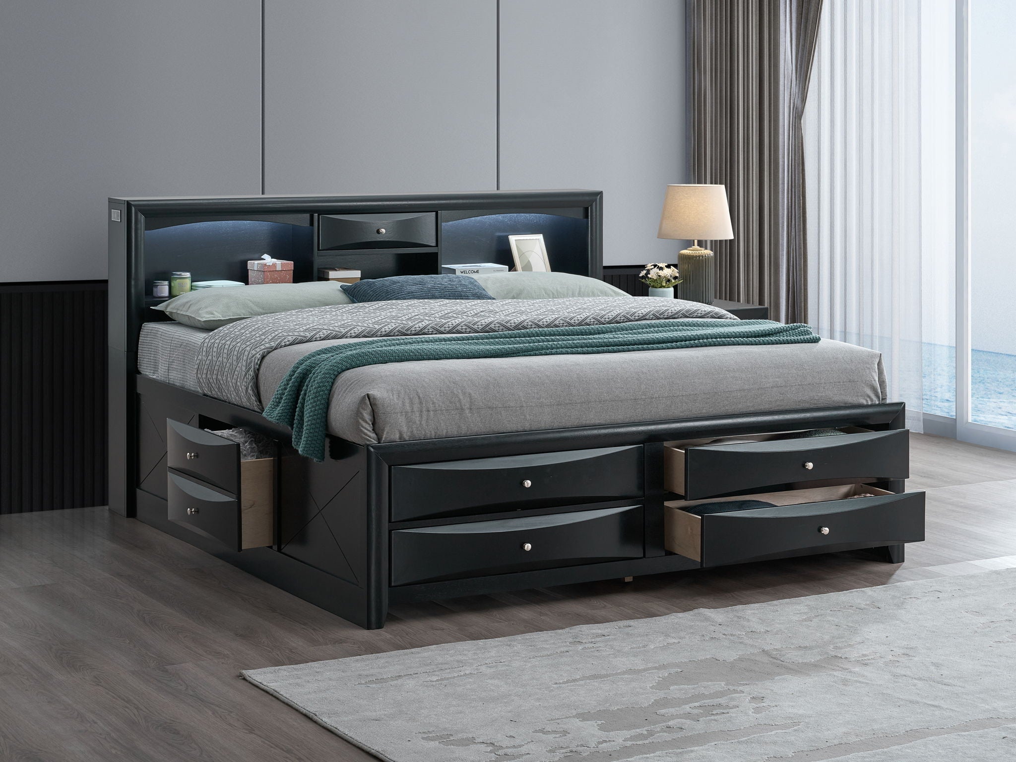 Glory Furniture - Marilla - Storage Bed With Lighting