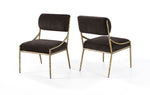Bastille - Upholstered Dining Side Chair (Set of 2) - Brass Frame