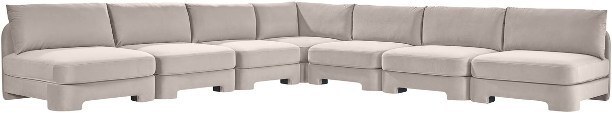 Hammond - Velvet Performance Fabric Upholstered 7 Piece Armless Sectional