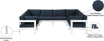 Nizuc - Outdoor Patio 8 Piece Modular Sectional With White Frame