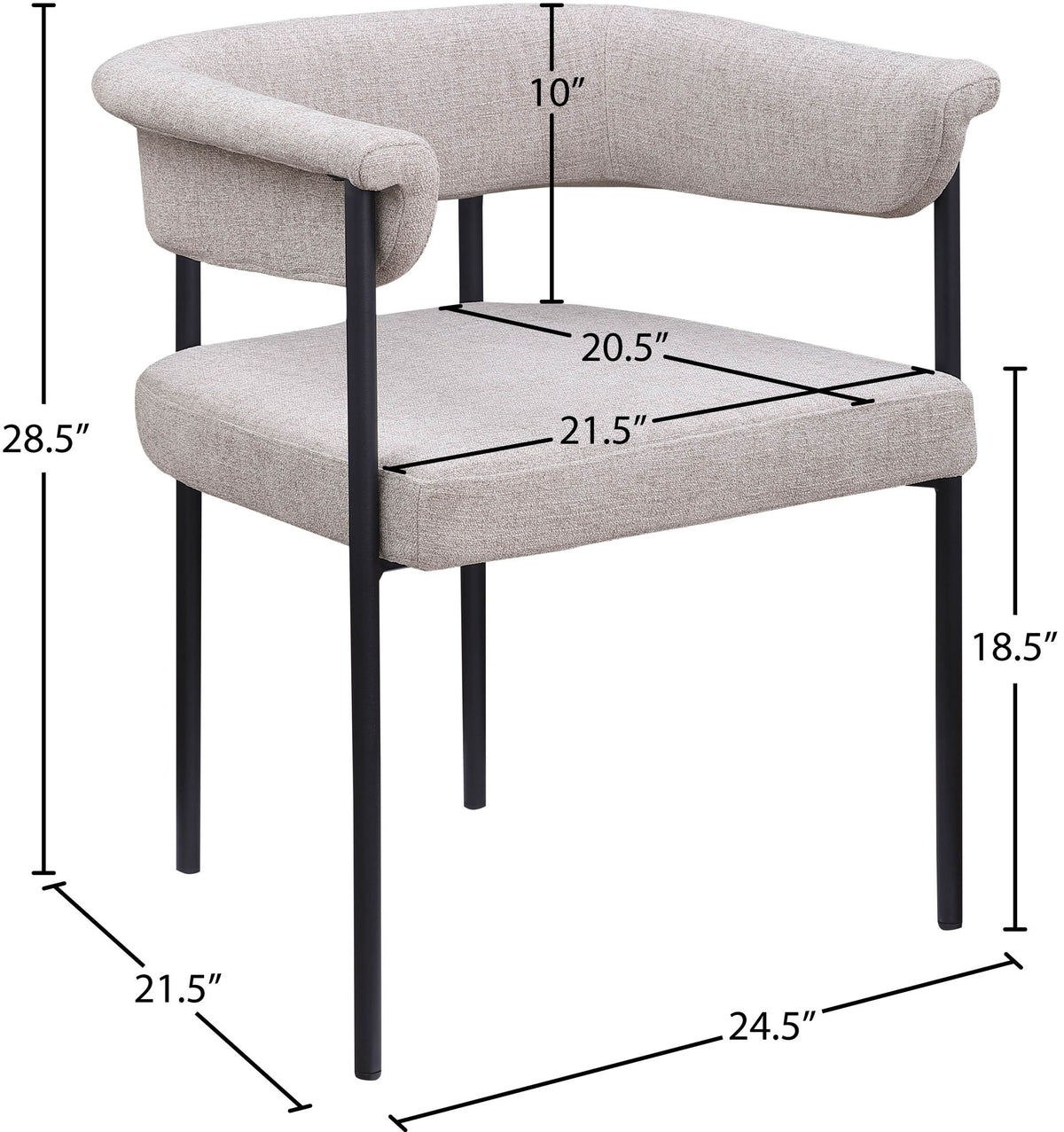 Malin - Linen Dining Chair (Set of 2) - Taupe