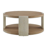 Maulet - Round Coffee Table - Off-White / Oak
