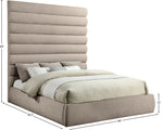 Adam - Chenille Fabric Bed With 89" Headboard