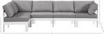 Nizuc - Outdoor Patio 5 Piece Modular Sectional With White Frame