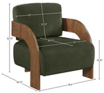 Cedra - Velvet Performance Fabric Upholstered Accent Chair - Brown Frame