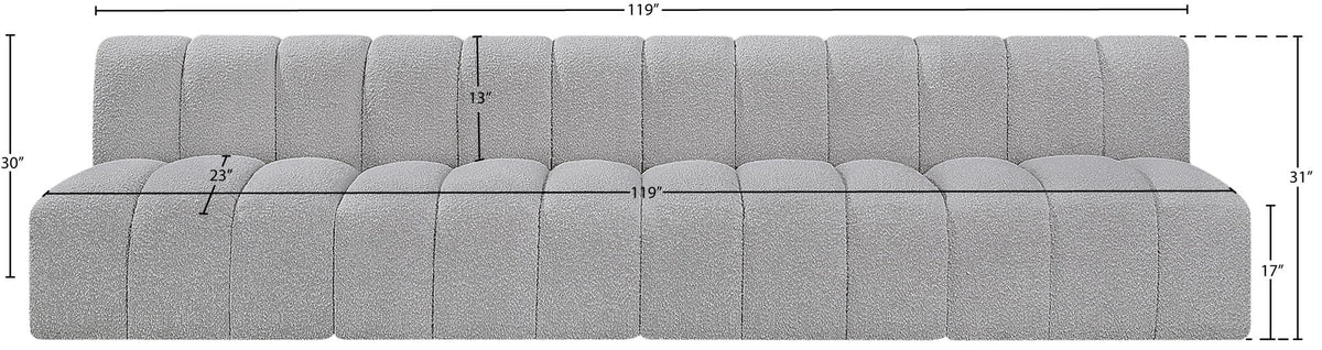 Arc - Boucle Fabric 4 Seats Modular Sofa