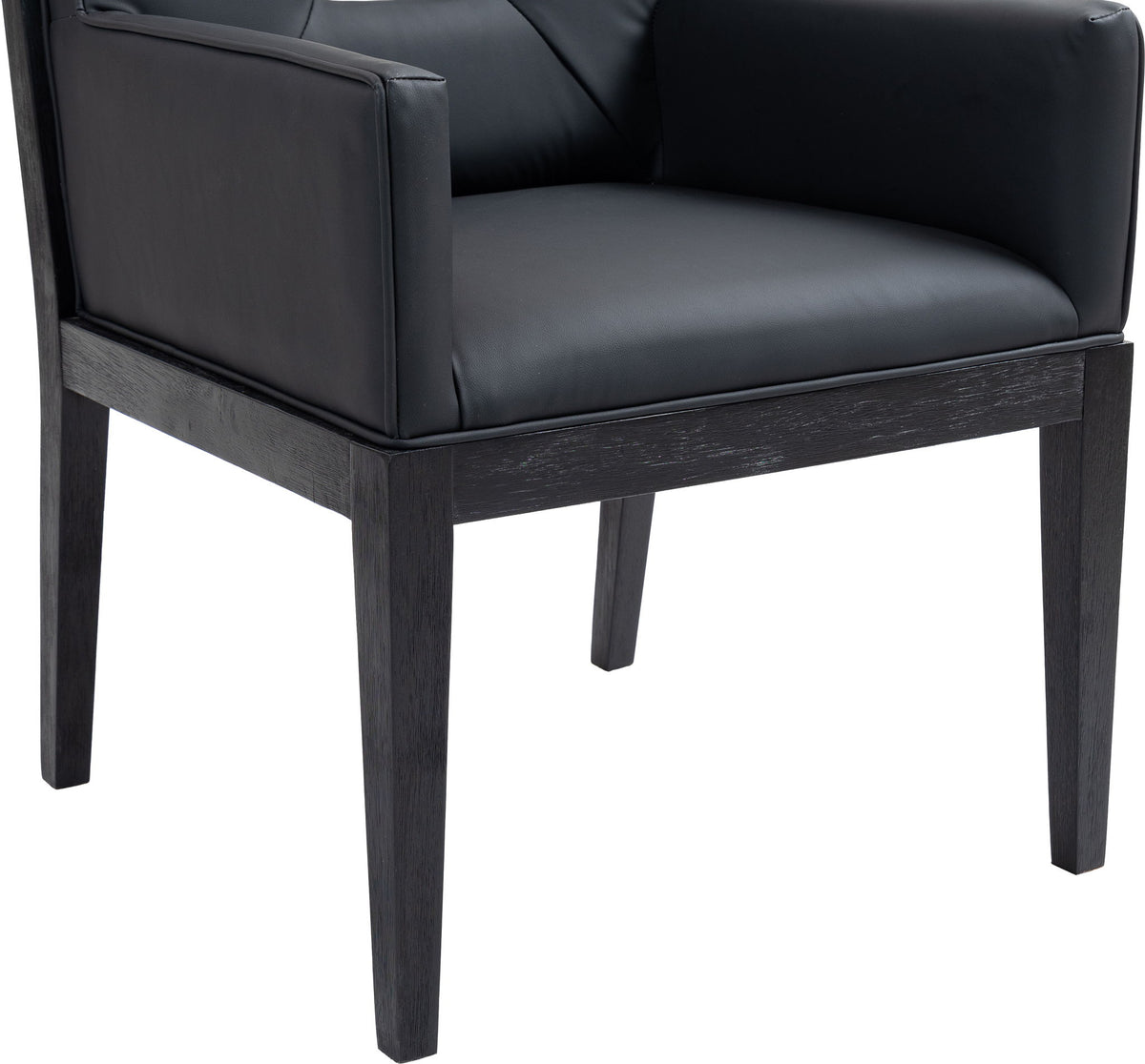 Gwendolyn - Faux Leather Dining Arm Chair With Black Frame