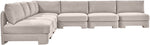 Hammond - Velvet Performance Fabric Upholstered 7 Piece Armless Sectional