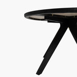 Cezar - 51" Round Outdoor Dining Table, Seats 4 - Black & White Veinstone