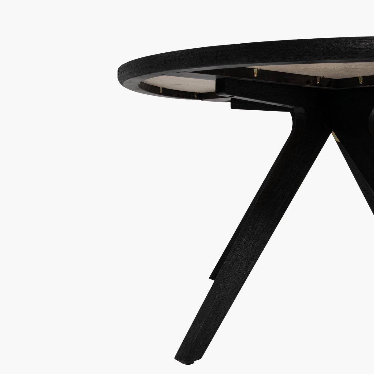 Cezar - 51" Round Outdoor Dining Table, Seats 4 - Black & White Veinstone