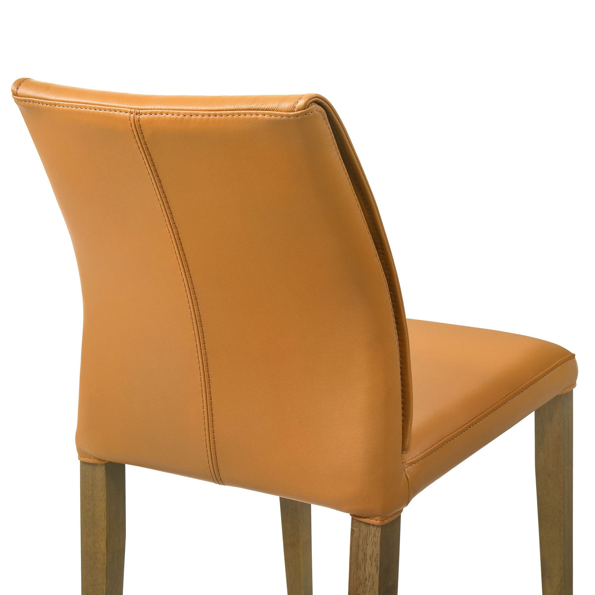 Velena - Full Back Top Grain Leather Upholstered Wood Dining Chairs (Set of 2) - Orange