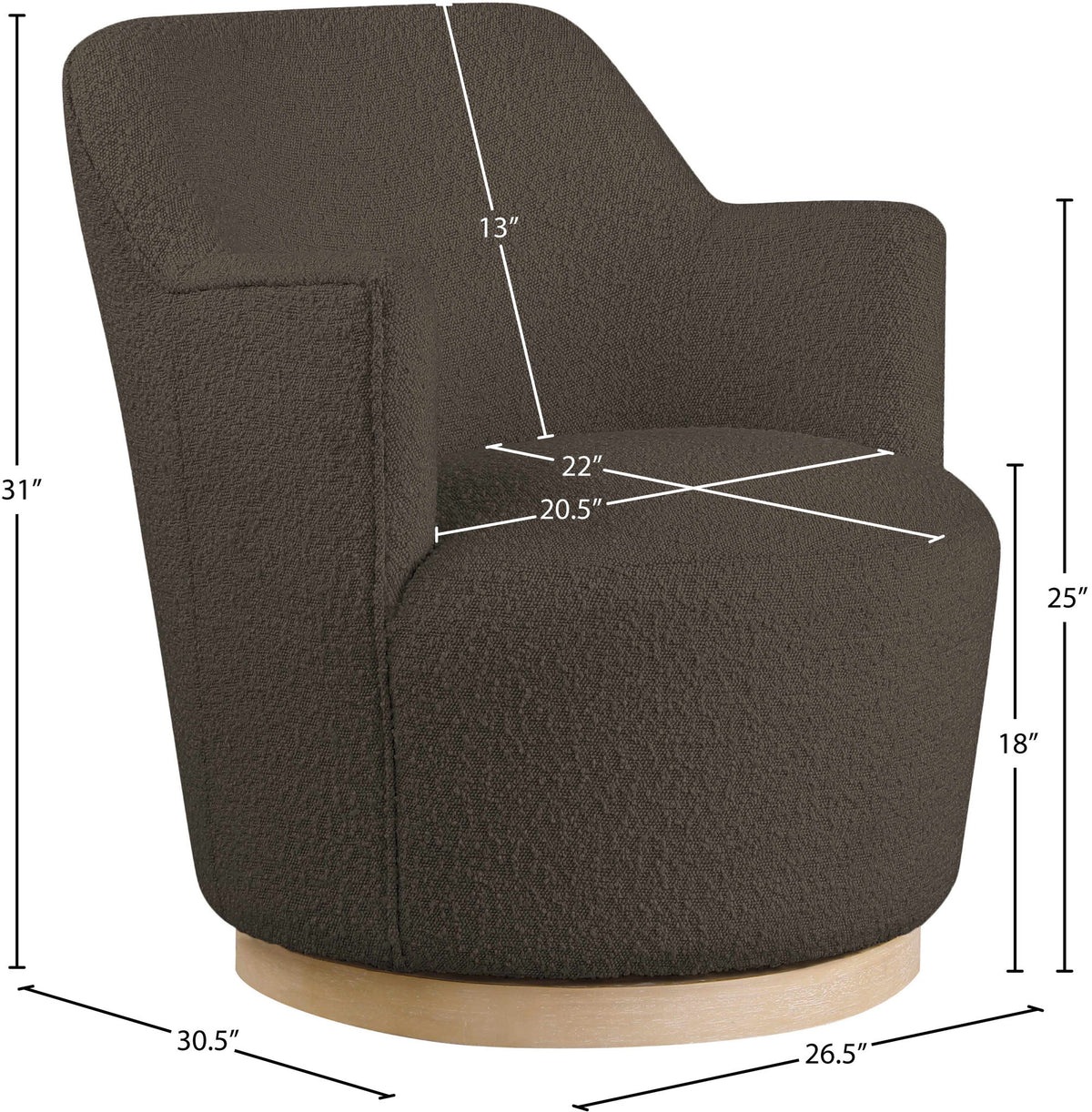 Clarita - Boucle Swivel Accent Chair