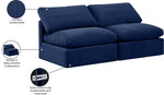 Indulge - Velvet 2 Seat Modular Armless Sofa