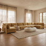 Hammond - Velvet Performance Fabric Upholstered 8 Piece U-Shaped Armless Sectional - Beige