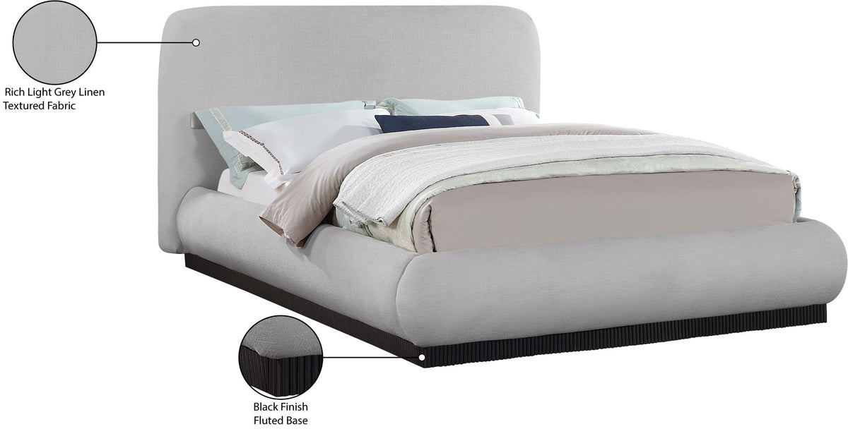 Rigby - Linen Bed With Black Base