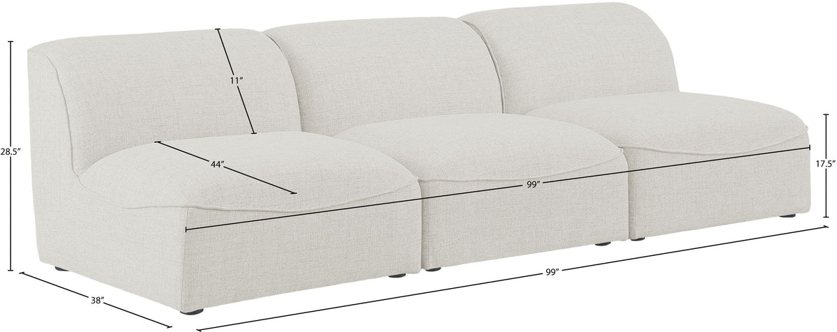 Miramar - 3 Seat Armless Modular Sofa