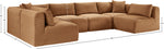 Shaggy - Fabric 6 Piece Modular U-Shaped Armless Sectional