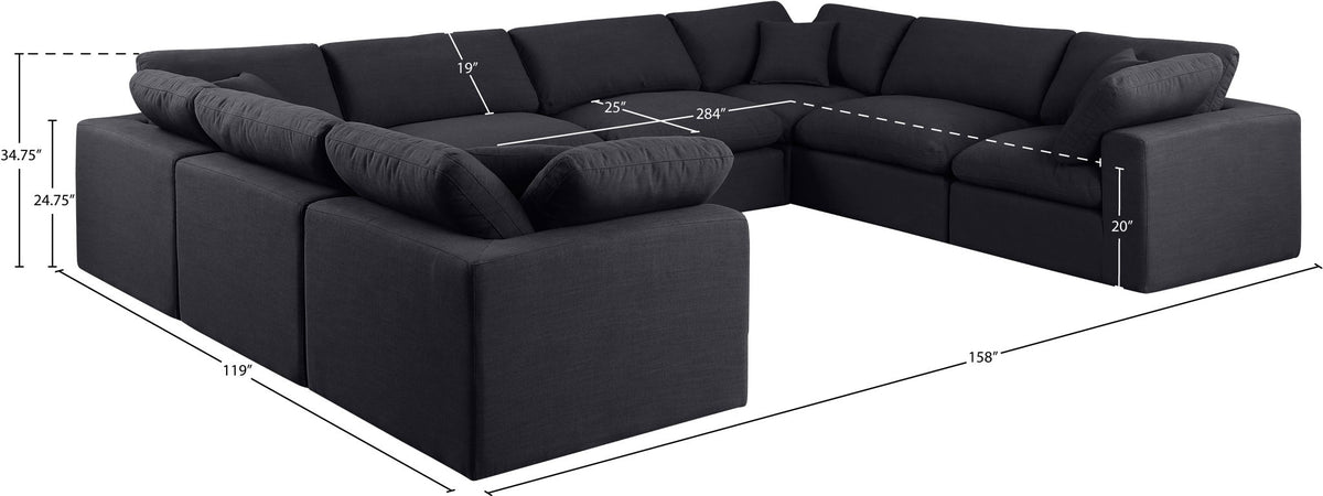 Comfy - 8 Piece Linen Modular Sectional