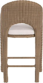 Seacrest - Olefin Water Resistant Fabric And Wicker Outdoor Patio Bar Stool