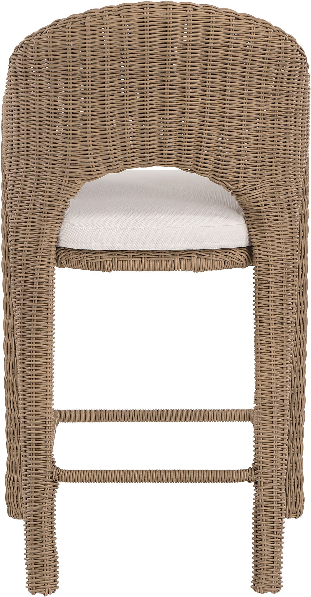 Seacrest - Olefin Water Resistant Fabric And Wicker Outdoor Patio Bar Stool