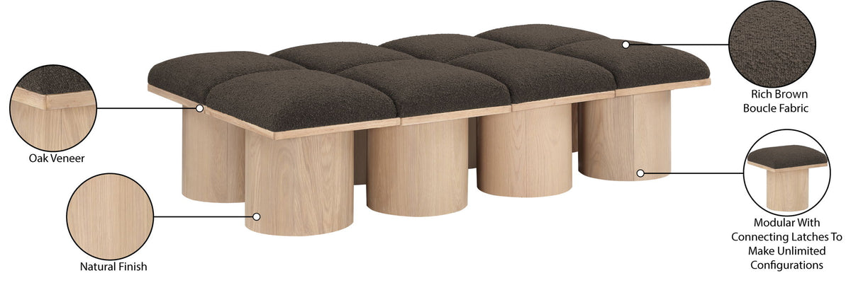Pavilion - 8 Piece Modular Bench With Natural Base
