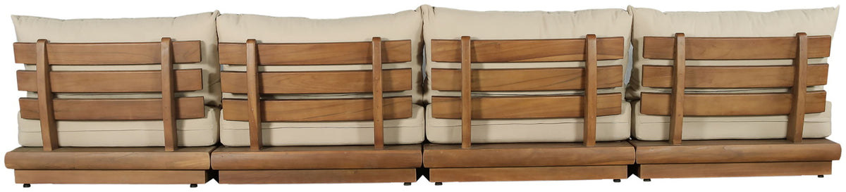 Mirella - 4 Piece Water Resistant Fabric Outdoor Patio Modular Sectional